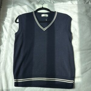 Vintage Navy Blue V-Neck Sweater Vest